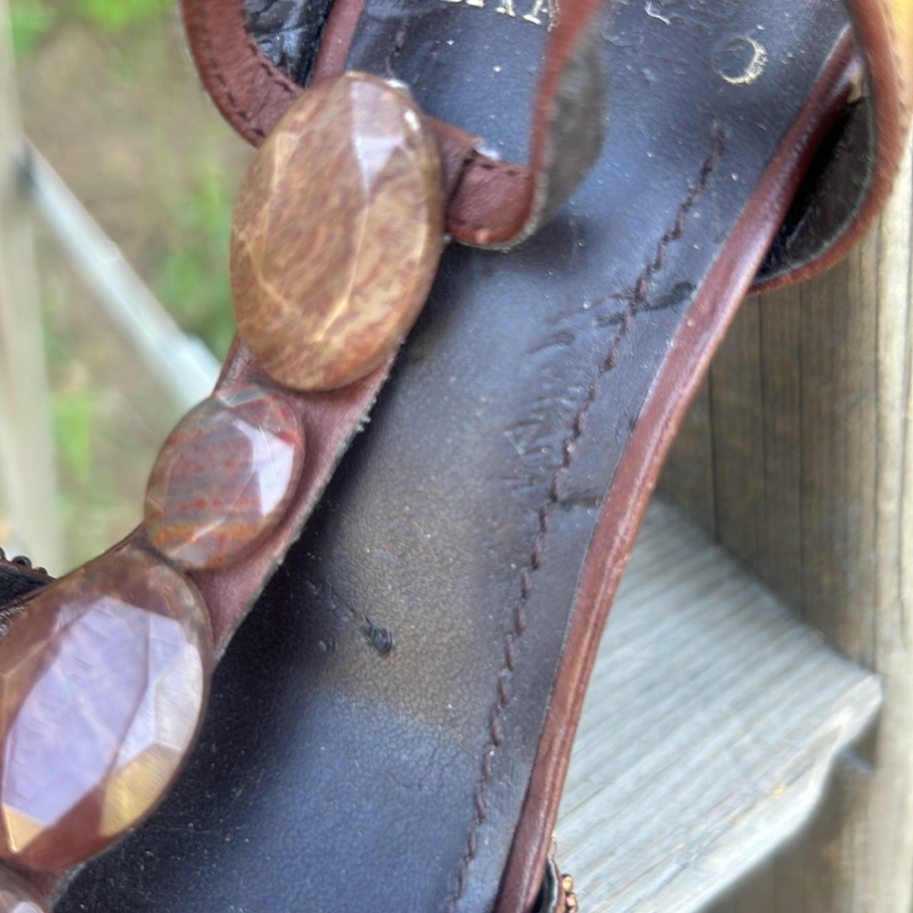 Vince Camuto Minka Navajo Brown woven high heels - Picture 10 of 12